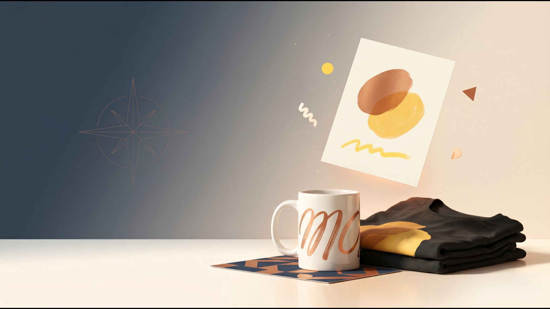 PartyKit Uploads brand applied across a custom cap, mug, and t-shirt